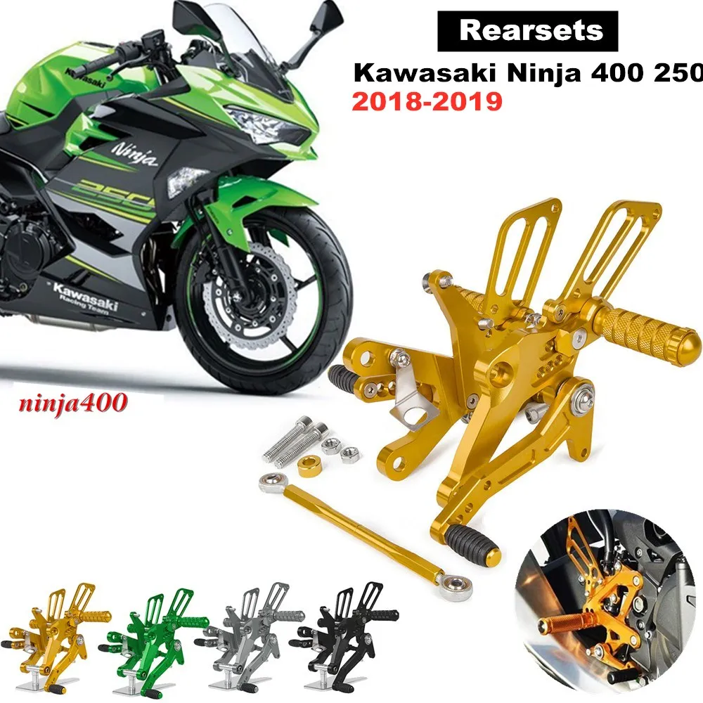 Для Kawasaki Ninja 400 250 ЧПУ Алюминий регулируемый задний комплект подставка для ног задняя Ninja400 Ninja250 переключения педаль для ног