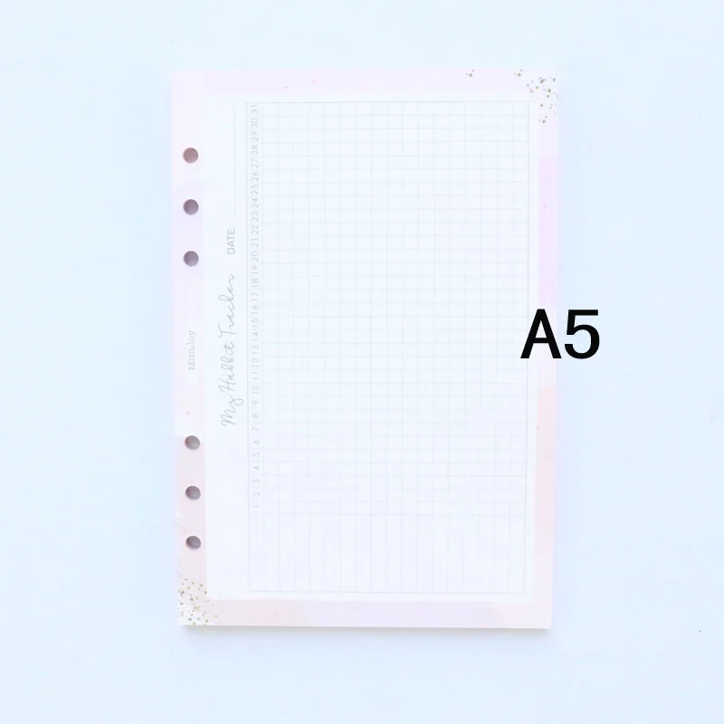 Domikee new cute kawaii school 6 holes refilling paper sheets for binder planner spiral notebooks:daily weekly monthly planner - Цвет: Шоколад