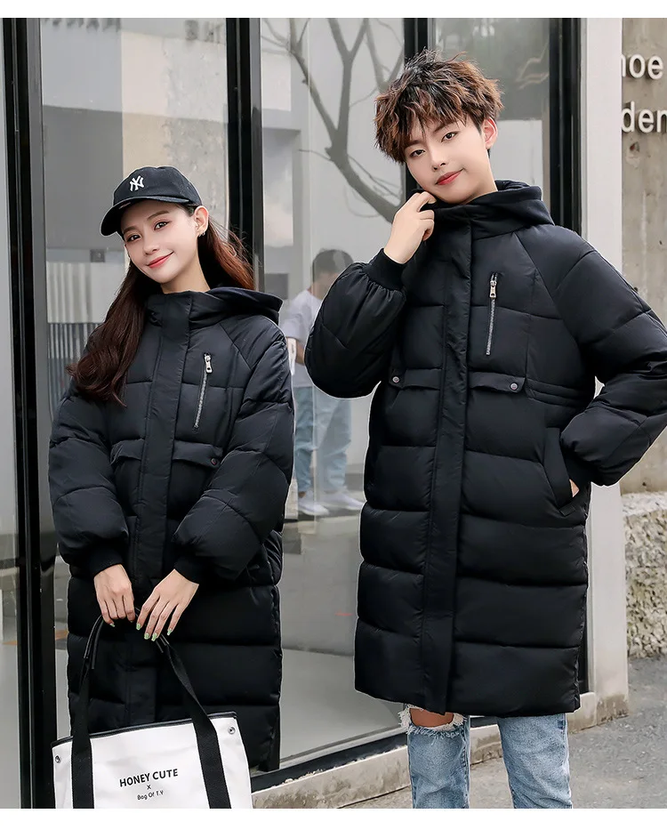 Photo Shoot Mid-length down Feather Cotton-padded Clothes WOMEN'S Dress Thick Loose-Fit Couples Men And Women Winter Large