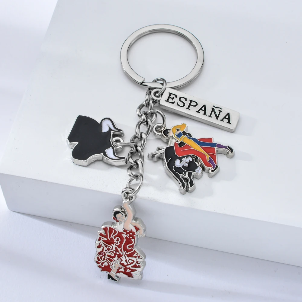 Vicney Мода Испания Стиль сувенир брелок Espana танцовщица бык Боец и подарок для