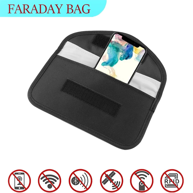 Faraday Bags - Block GPS - Bluetooth - WiFi - RFID and Protect Keyfobs 1 Phone & Tablet Large