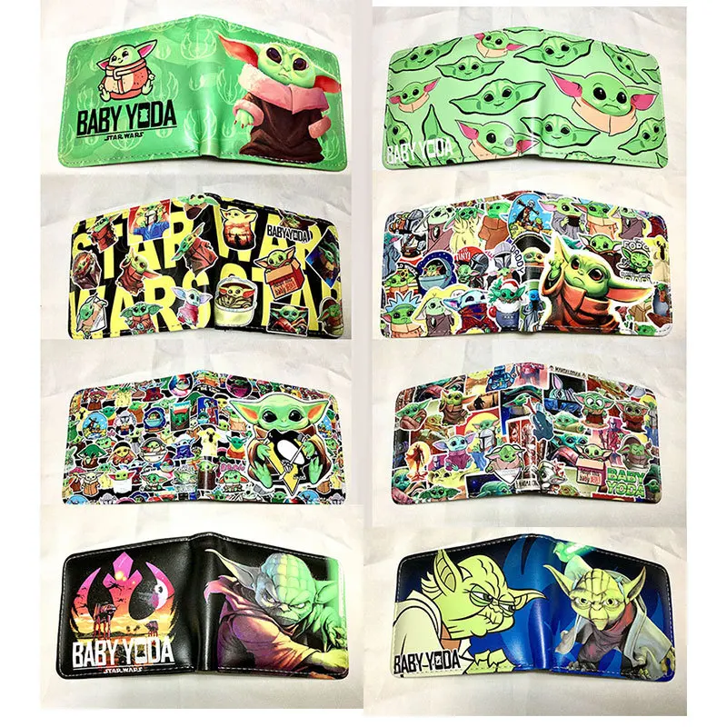 Mandalorian Baby Yoda Cartoni Animati Portafoglio Giocattolo In Pelle Pu Bifold Portafogli Corti Portamonete Vintage Portamonete Carte Multifunzionali