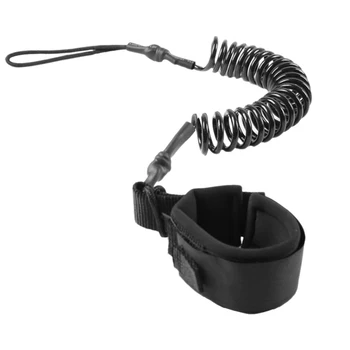 

10.6Ft Ankle Leash Surfing Coiled Stand Up Paddle Board Black Tpu Paddle Board Foot Leg Rope Surfboard Raft Traction Rope