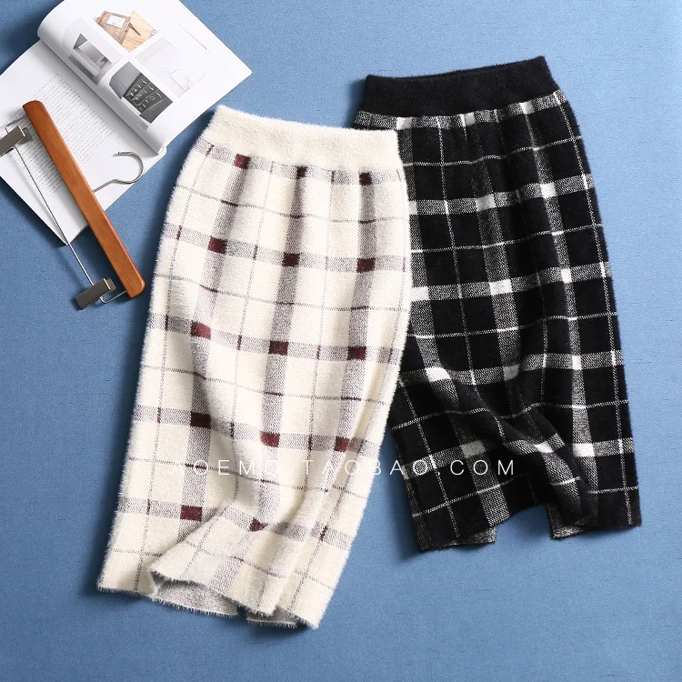 

One's Retro Pattern Jacquard Sheath Skirt Entity