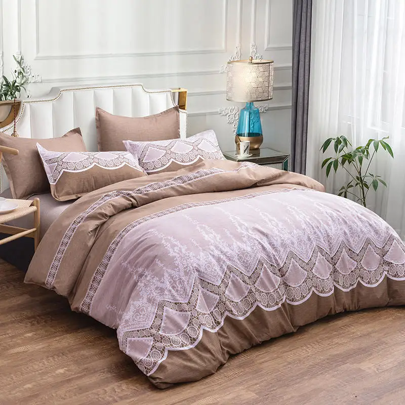 Camel quilt cover fresh American style quilt cover pillowcase no sheet set bedding three sets