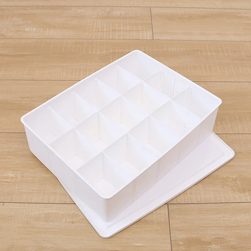 White C Пластиковый ящик для хранения нижнего белья 10/15 Отдел шкаф ящик бюстгальтер носки шарфы Органайзер шкаф аксессуары для дома комнаты принадлежности - Цвет: White C