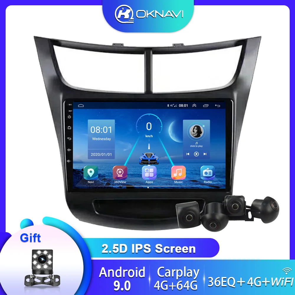 Автомагнитола для Chevrolet Sail 2015 2016 2017 мультимедийный видеоплеер без CD DVD 2din Android 9 0 GPS навигация Carplay камера