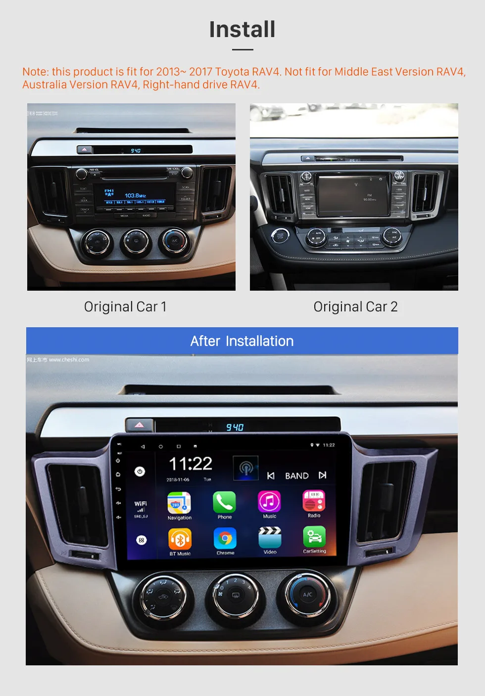 Seicane 10," Android 9,0 автомобильный радиоприемник с навигацией GPS мультимедийный плеер для 2013- Toyota RAV4 8-ядерный Поддержка Wi-Fi и Bluetooth