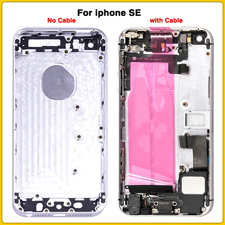 Полный корпус чехол для iphone SE батарея задняя крышка Дверь Средний шасси Замена задний корпус чехол+ гибкий кабель с IMEI