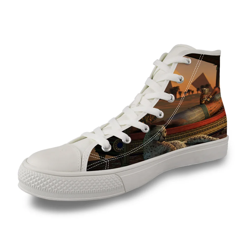 

Cleopatra Egyptian Queen Culture High Top White Canvas Vulcanized Breathable Shoes