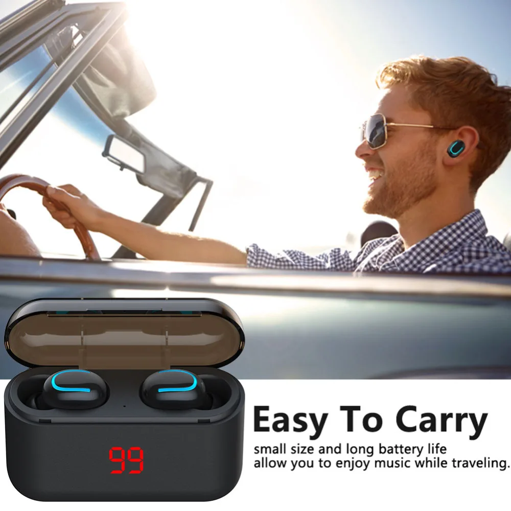 Мощный цифровой дисплей TWS-Q32 bluetooth-гарнитура 5,0 магнитные стерео беспроводные стерео спортивные bluetooth-гарнитура с мобильным питанием
