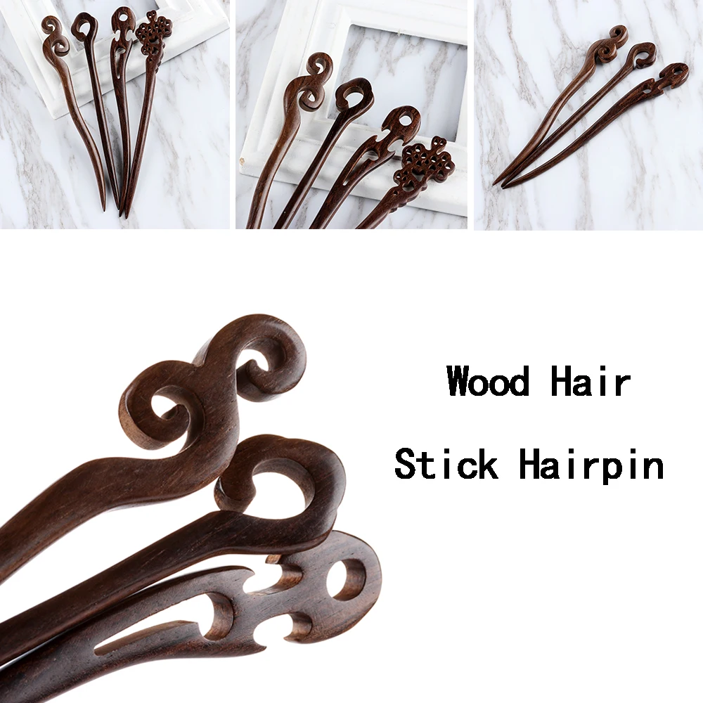 Hair Accessories Handmade Chopstick Hair Stick Sandalwood Carved Hairpin Women Retro Style Styling Tools