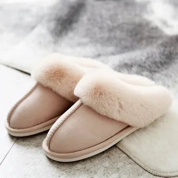 

2020 New Autumn and Winter Suede Couple Warm Slippers Wear-resistant Comfortable Home Non-slip Ladies Plush Cotton Slippers
