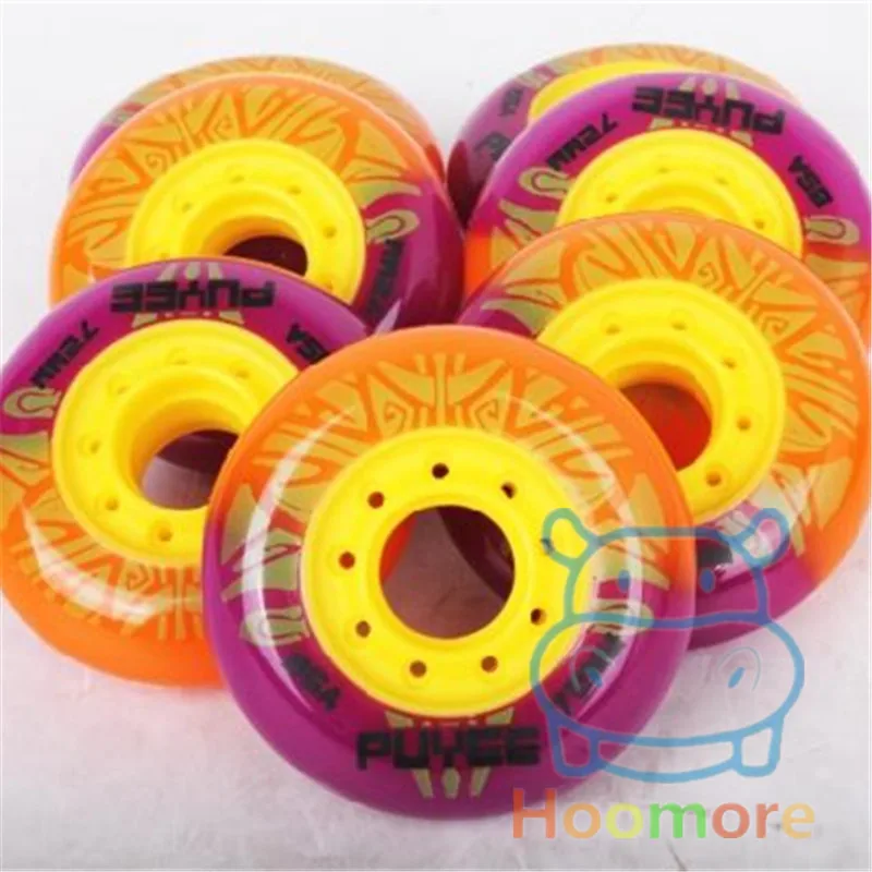 2 colors mixed skating wheel for slalom FSK skates patins 85A skates wheels 80mm 76mm 72mm