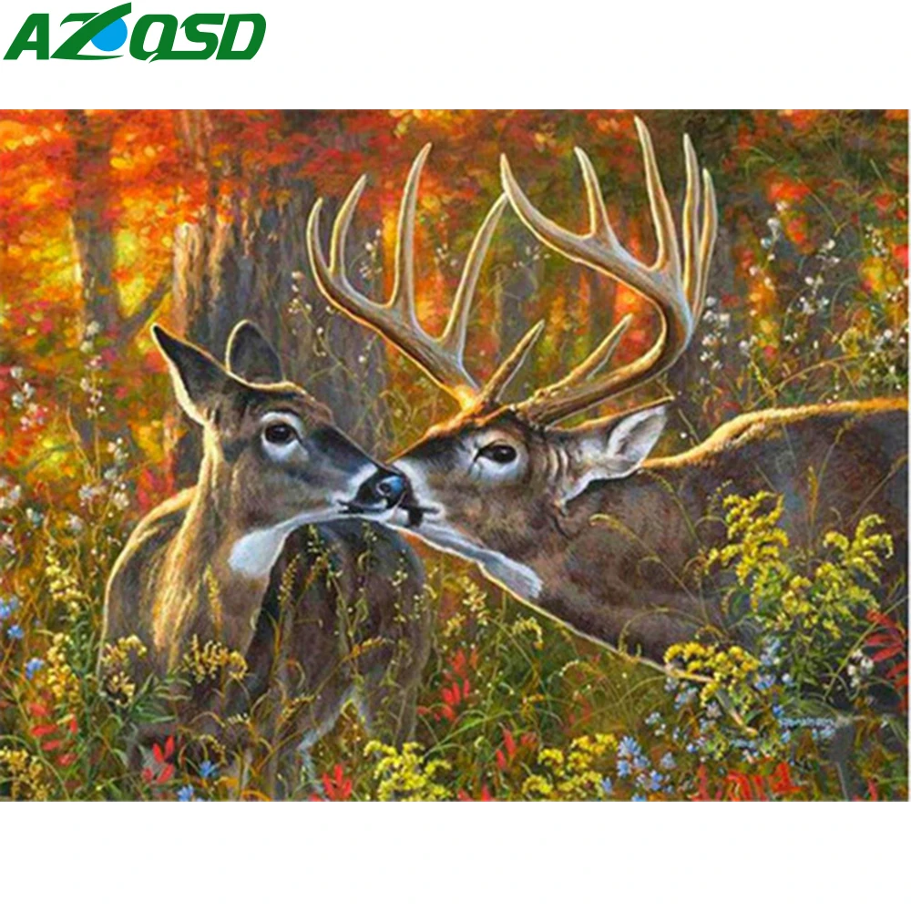 AZQSD алмазная вышивка олень мозаика животное рукоделие картина стразами