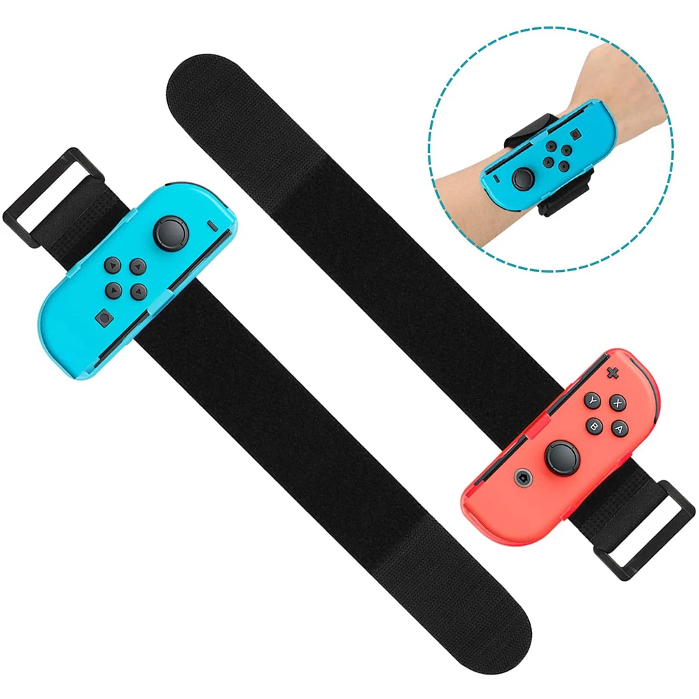 2 Pezzi Dance Band, Cinturino Elastico Regolabile, Cinturini Da Polso Per Adulti Bambini, Braccialetti Elastiche Regolabili per Juzt Danze, Swtch Accessori Dance Band per Adulti Bambini (Rosso/Blu