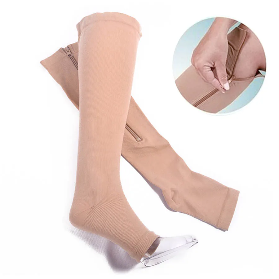 Компрессионные анти-варикозные носки на молнии тонкие красивые Корректирующее белье для ног сжигание жира поддерживающие носки на молнии предотвращают варикозное расширение вен забота о здоровье