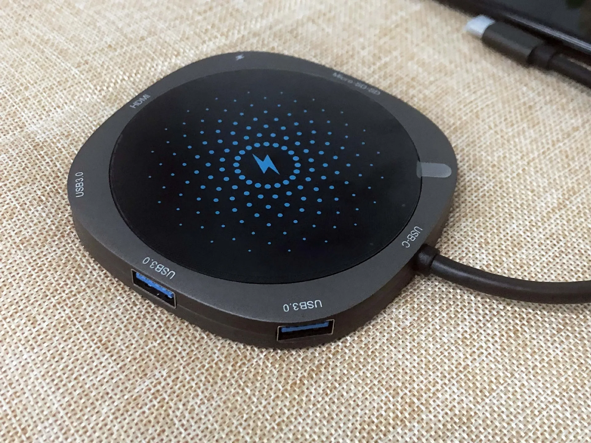 7 в 1 USB C концентратор USB 3,0 концентратор HDMI адаптер QI Беспроводное зарядное устройство USB разветвитель для MacBook Pro аксессуары 7 портов Тип USB-C концентратор