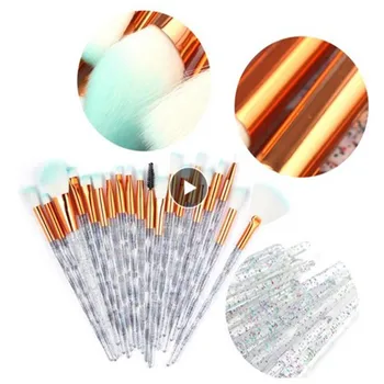 

Makeup Brushes Set Eyeshadow Eyebrow Brush Blending Foundation Eyeliner Beauty Tool Kit Powder Crystal Handle Fashion Portable