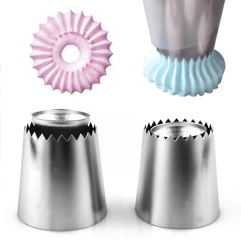2Pcs Sultan tube Russian Pastry Tip Icing Piping Stainlessl Steel Nozzles Large Cupcake Baking Tool | Дом и сад