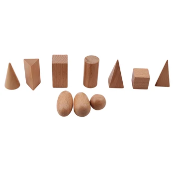 

10pcs/set Geometric Cognitive Toys Wooden Shapes Geometry Blocks Learning & Education For Children Early Educational 977003