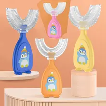360-degree U-shaped Manual Toothbrush Cute Children's Training Toothbrush Silicone Soft Tooth Cleaner Brush For Sensitive Teeth