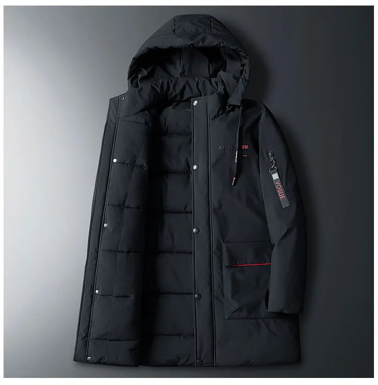 Плитка Xl-8xl плюс размер хлопок-ватник одежда для мужчин толстый теплый средней длины с капюшоном хлопок пальто