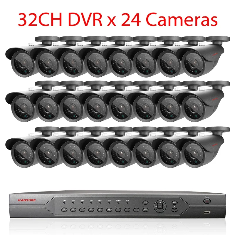 KANTURE h.265+ 32CH 5MP CCTV Системы AHD DVR комплект HD 5MP SONY Сенсор открытый IP66 безопасности Камера ИК Ночное видение видео Камера 4 ТБ - Color: 32CH DVR x 24 Camera