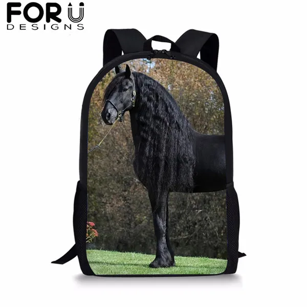 FORUDESIGNS/3 шт./компл. красивый фризская лошадь печати школьная сумка для мальчиков и подростков, рюкзак для девочек, детей, студентов рюкзак для путешествий - Цвет: CDGX1513C