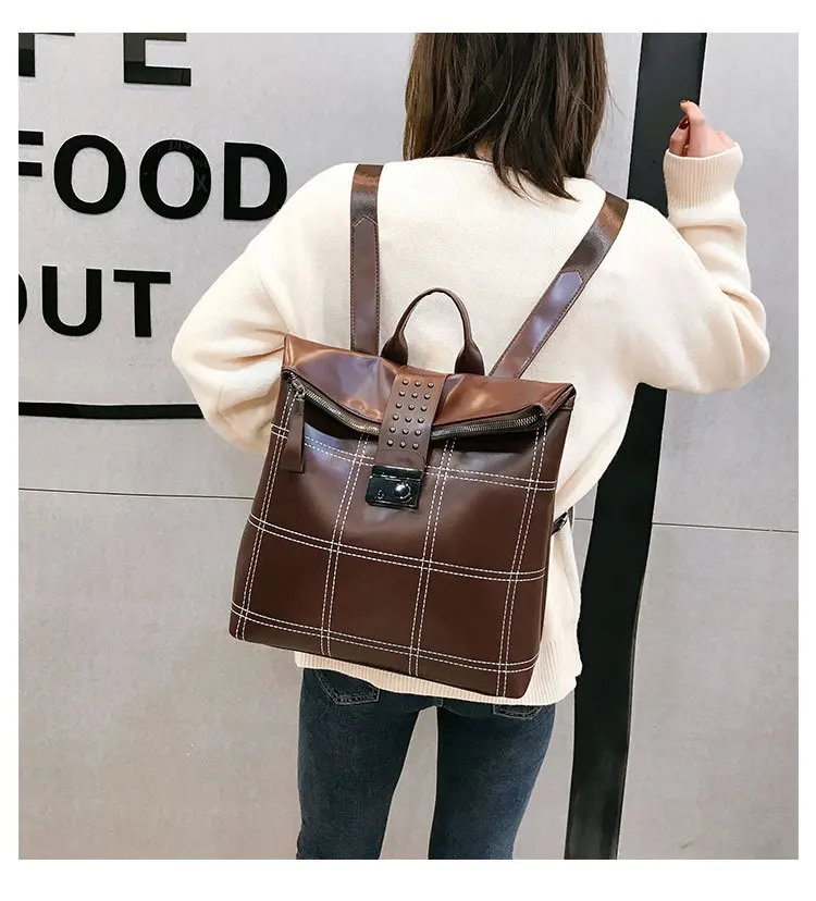 Mochilas Para Mujer De Moda Cuero Antirrobo непроницаемый Дамский рюкзак, кожаная сумка, рюкзак для девочек, роскошный брендовый дизайн