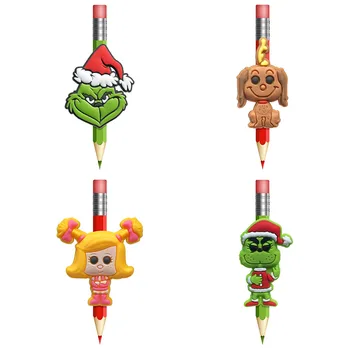 

100pcs Hot Sales Classic Cartoon Figure PVC Pen Caps Pencil Topper Office Stationery School Supply Straw Accessory Gift Kids