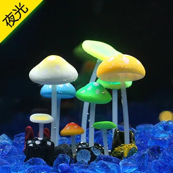 

Fishbowl Decoration Articles Aquarium Scenery Simulation Mushroom Nightlight Scene Lotus Coral