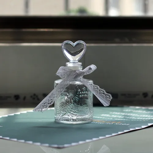 ガラスの鳥の瓶絶妙なエンボスジュエリー収納ボトルフラワー