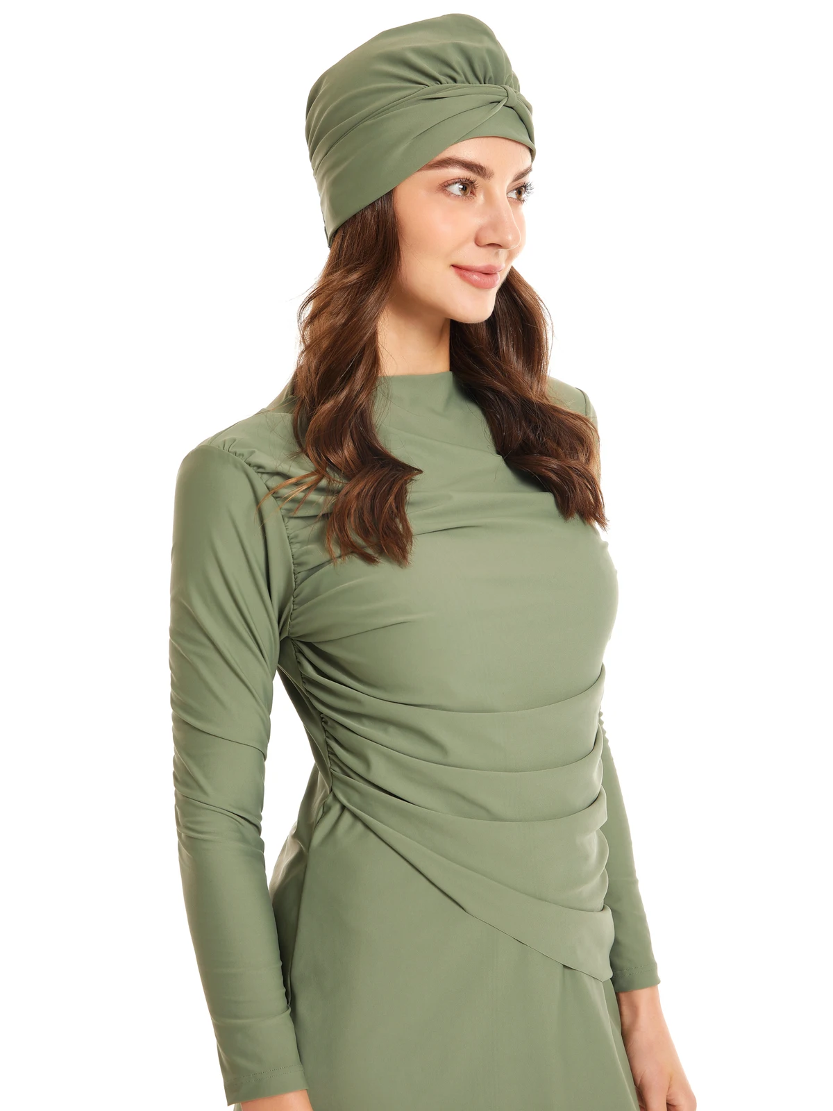 Women Swimwear Muslim Swimwear Modest Patchwork Hijab Long Sleeves 3pcs Islamic Burkinis
