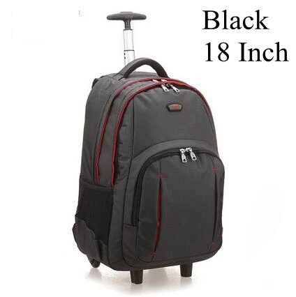 Рюкзак для путешествий на колесиках, нейлоновая сумка для путешествий, сумка для путешествий на колесиках, сумка для путешествий, сумка для багажа, чемодан на колесиках, сумка на колесиках - Цвет: black 18 inch