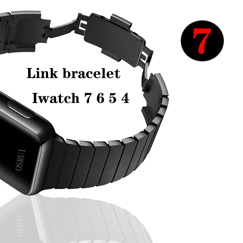 Link Bracelet for Apple Watch band 7 6 SE 5 4 3 2 1 Correas 316L Stainless Steel Strap Iwatch 44 mm 40mm 41mm 45mm 38mm 42mm