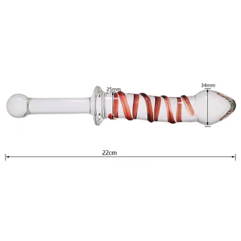 Pyrex Crystal Glass Dildo Fake Penis Handle Long Anal Plug Prostate Massager G Spot Stimulator Female Masturbation Sex Toys 3
