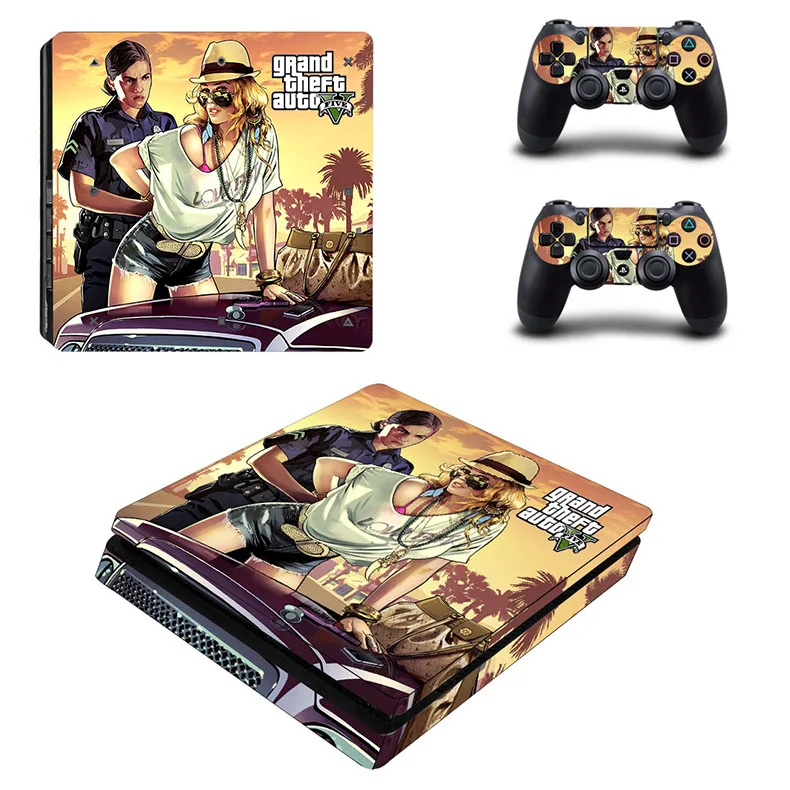 GTA 5 PS4 Slim Skin Play station 4 Slim sticker s Vinilo sticker для sony Playstation 4 Slim консоли и контроллера