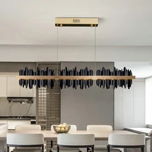 Plafonnier LED au design nordique minimaliste, design créatif rectangulaire, disponible en noir et en or, luminaire décoratif d'intérieur, idéal pour un salon, un bar ou un loft