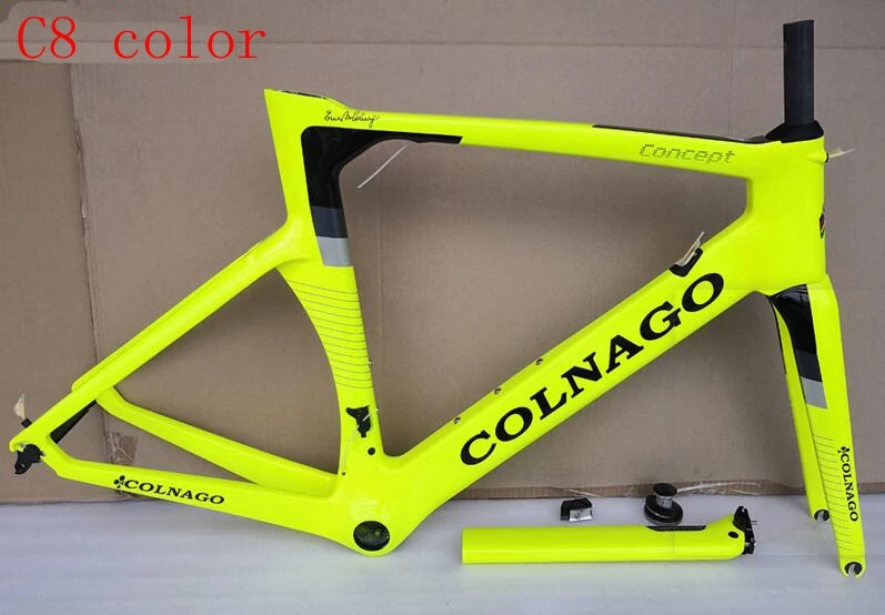T1000 углеродное волокно Colnago концепция дорожный велосипед рама 12+ цвета на выбор сделано в Тайване высококачественный углеродный велосипед XDB корабль