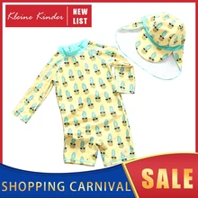 Купальный костюм для маленьких девочек UPF50; Цельный купальник с длинными рукавами для девочек; детская одежда для купания с цветочным принтом и ананасом; детский купальный костюм