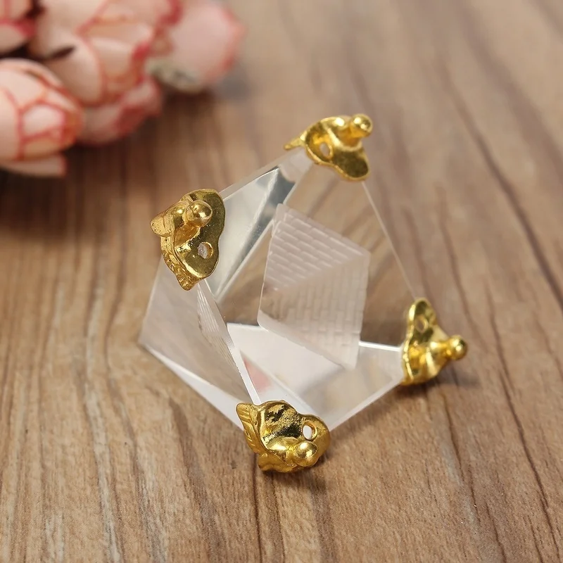 60mm qianyue Egipto Egipcio Pirámide de Cristal de Cristal Feng Shui Cristales Adorno Artesanal Chakra Curación Amuleto Decoración para El Hogar 