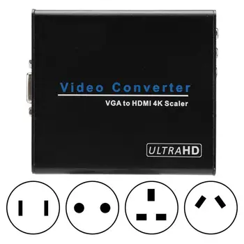 

AM-9330 Portable VGA to HDMI 4Kx2K 1080p Metal Scaling Converter Box Black 100-240V Metal Converter