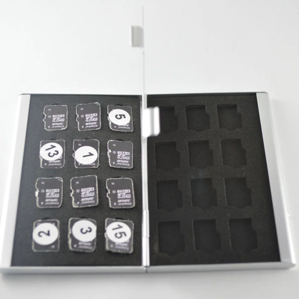 

Portable Memory Card Case Monolayer Aluminum Micro SD TF Card 24 Slots Pin Storage Box Case Holder Memory Card Storage Cases