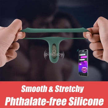 APP Smart Wearable Penis Ring Cock Vibrator Lock Delay Ejaculation Erection Enlarger Wireless Massager Sex Toys Store for Men 4