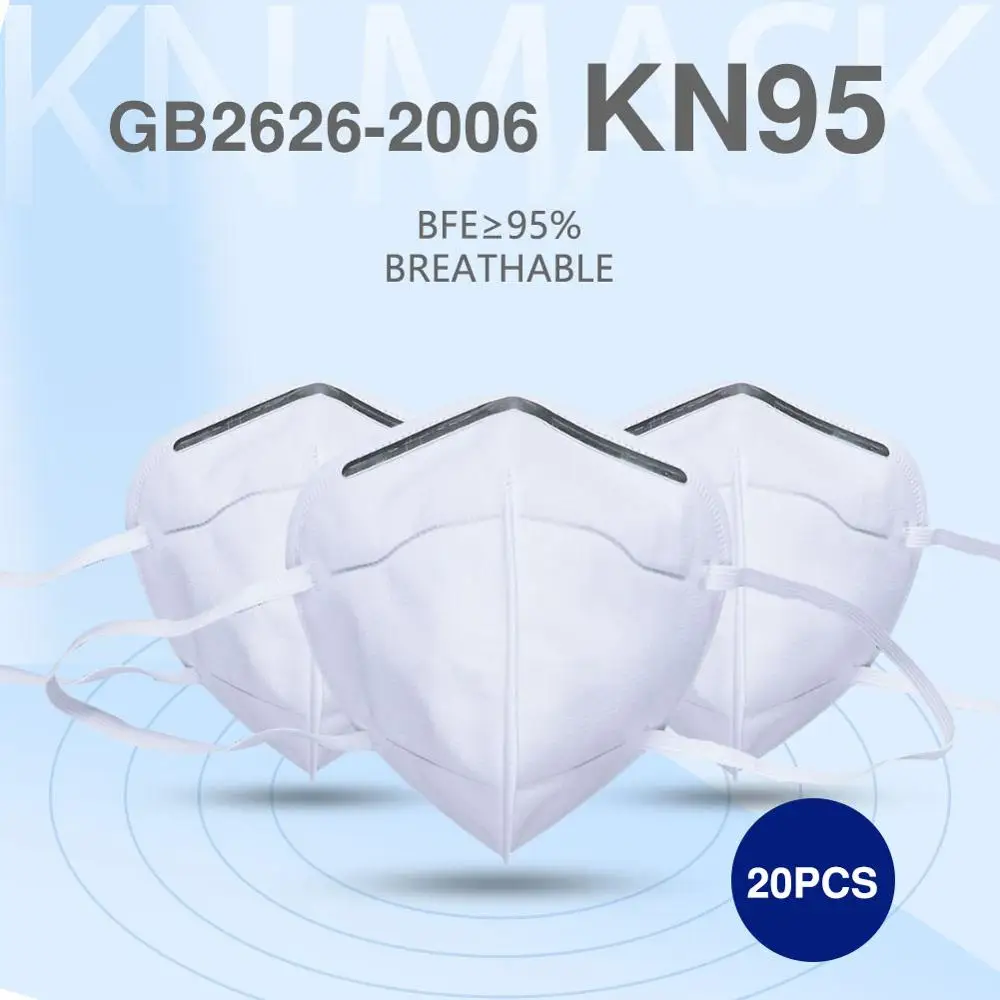 

Protective Masks 20pcs KN95 Mask Protective Mask Safety Masks 95% Filtration for Dust Particulate Pollution KN95 Protection