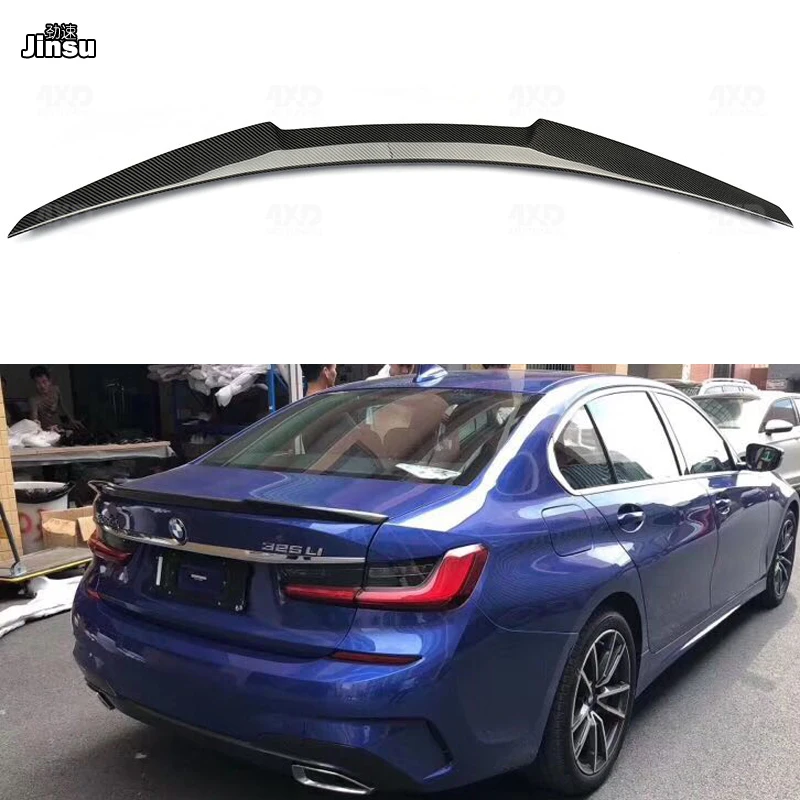 

M4 style carbon fiber rear trunk spoiler lip for bmw 3 series sedan 320d 330i M340i 2019 2020 G20 Sport styling back wing