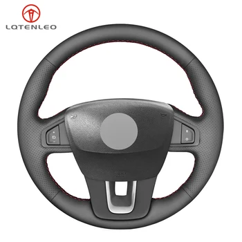

LQTENLEO Black PU Artificial Leather Car Steering Wheel Cover For Renault Laguna 2008-2015 Latitude 2010-2015 Talisman 2012-2014