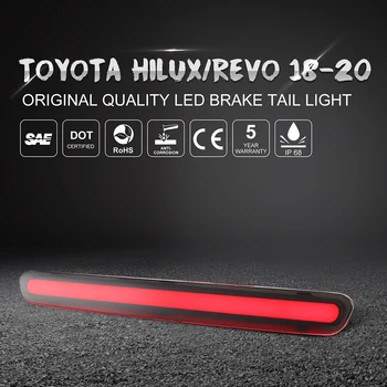 

LED 3rd Brake Light Stop Lamp Classic Colors and Simple Durable Design with DRL for Toyota Hilux Revo 18-20 Red Shell