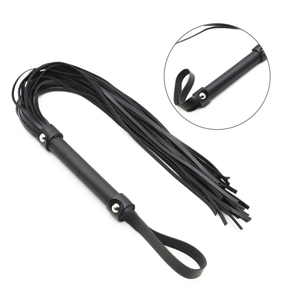 Slave Riding Crop Flogger Leather Horse Whip Rider Racing Supply Horsewhip 70cm